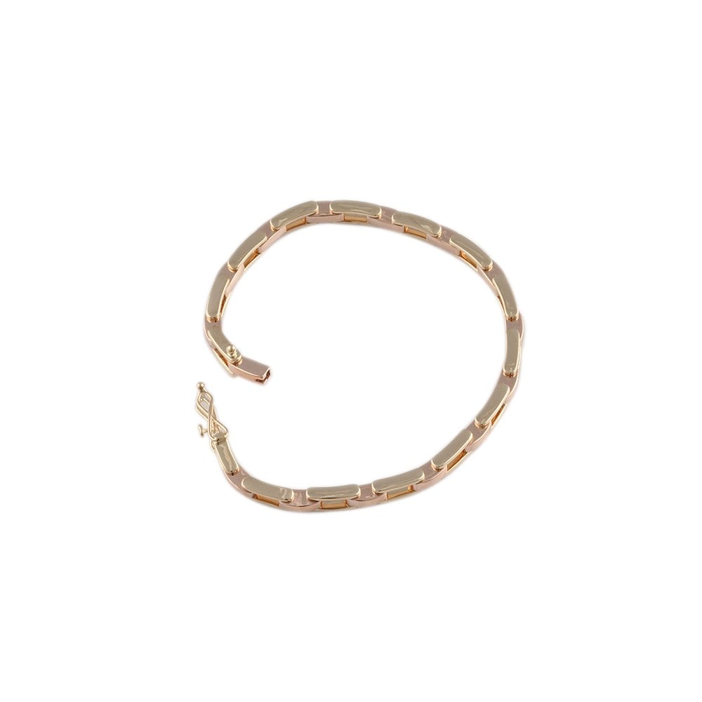 Yellow and Rose Gold Multi Link Fancy Unisex Bracelet