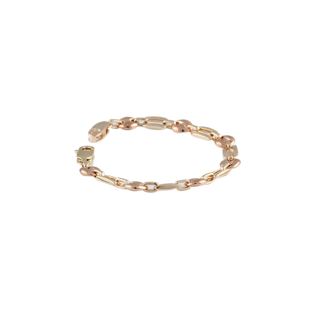 Yellow and Rose Gold Multi Link Fancy Unisex Bracelet