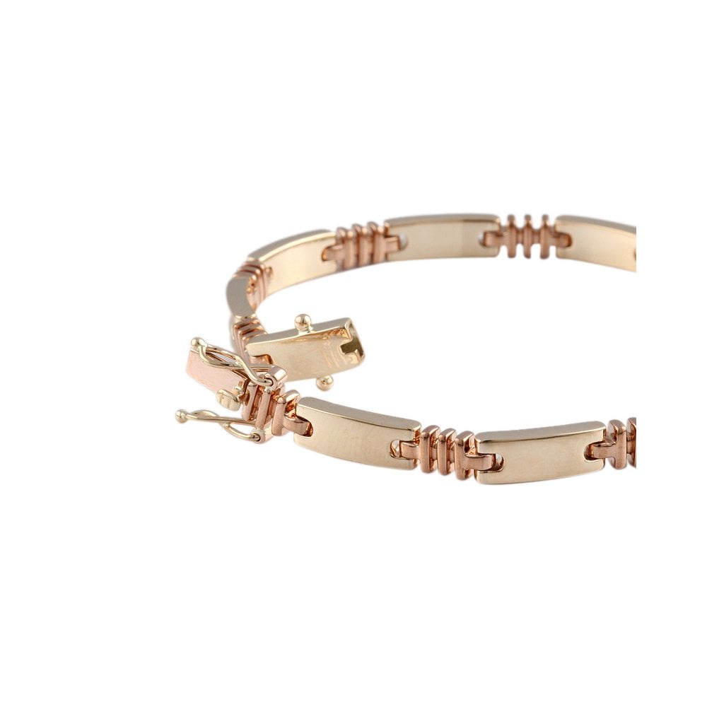 Yellow and Rose Gold Multi Link Fancy Unisex Bracelet