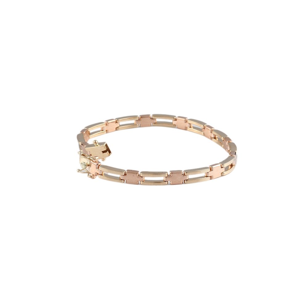 Yellow and Rose Gold Multi Link Fancy Unisex Bracelet