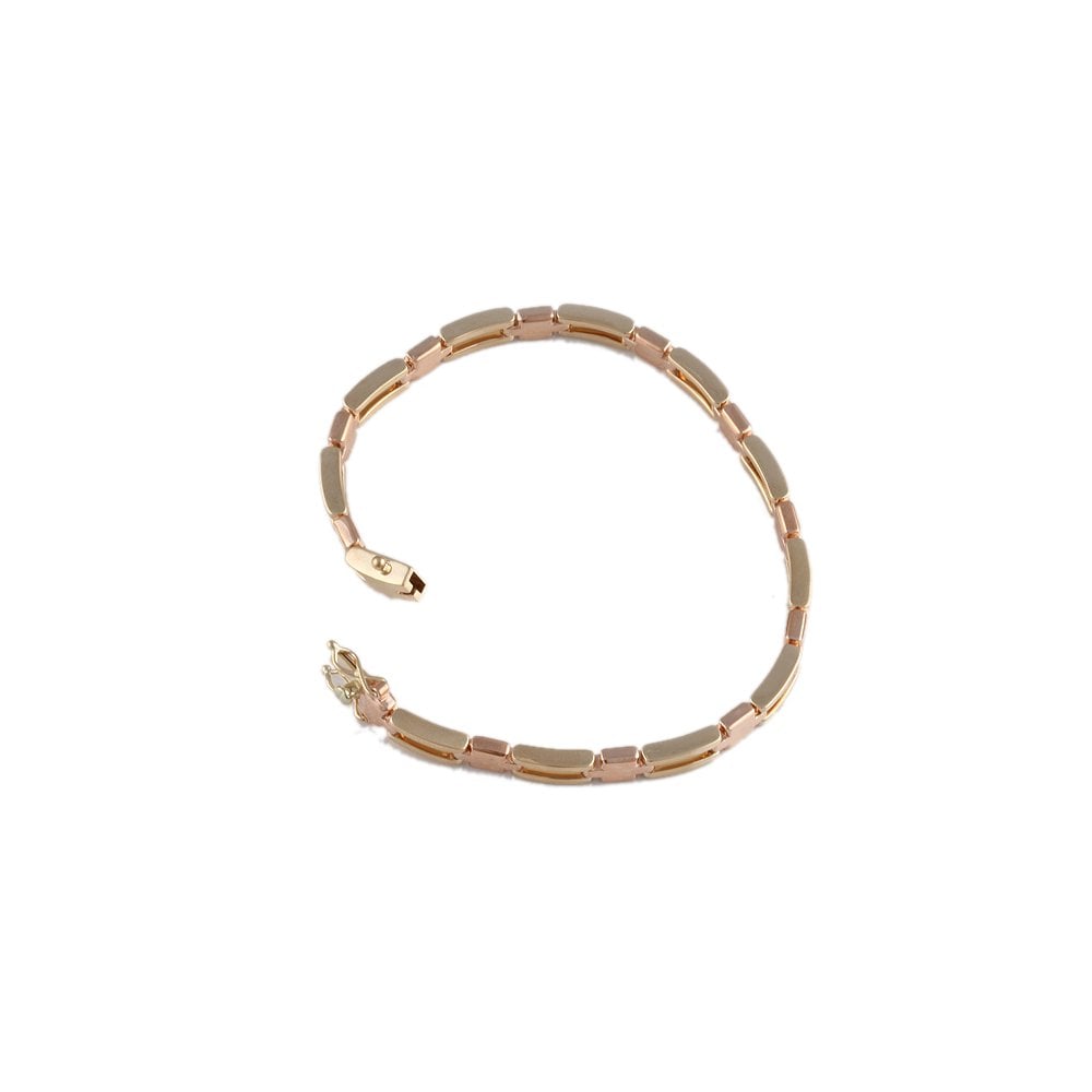 Yellow and Rose Gold Multi Link Fancy Unisex Bracelet