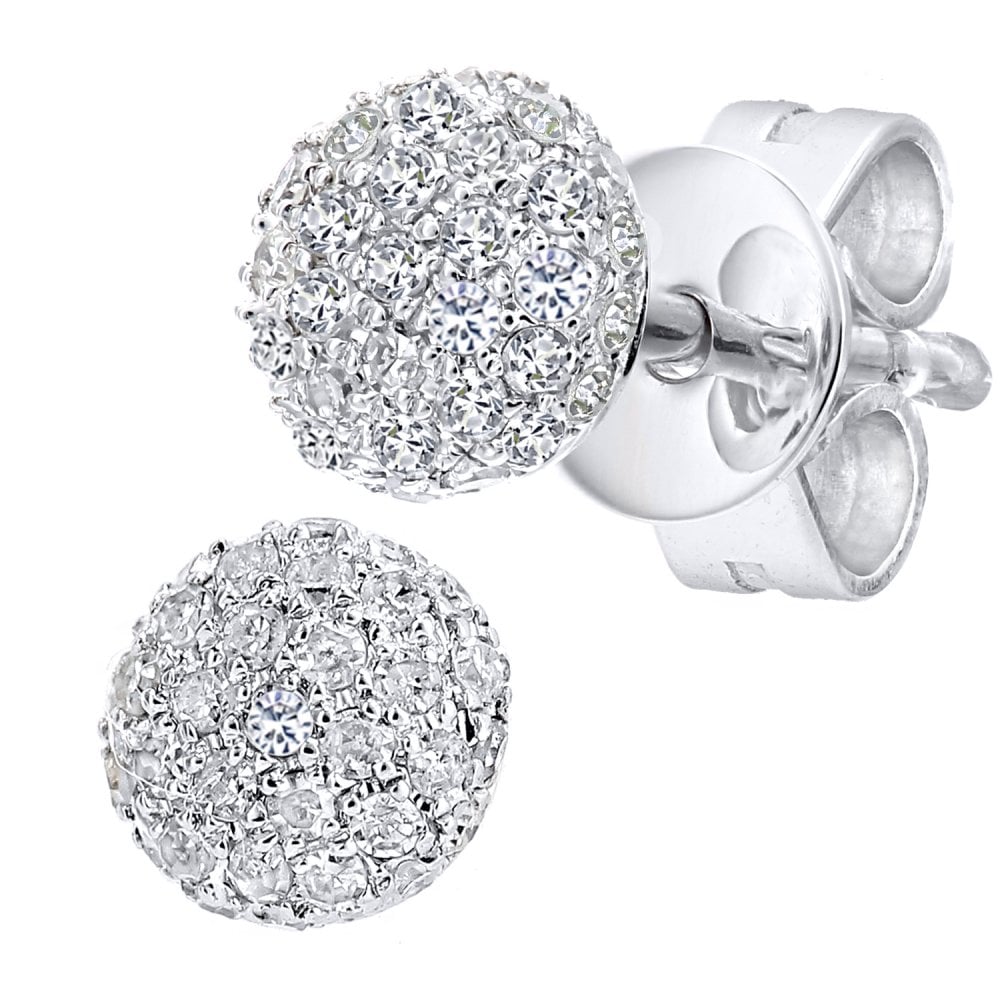 SPARKLD 9ct White Gold 0.20ct Diamond Halo Stud Earrings