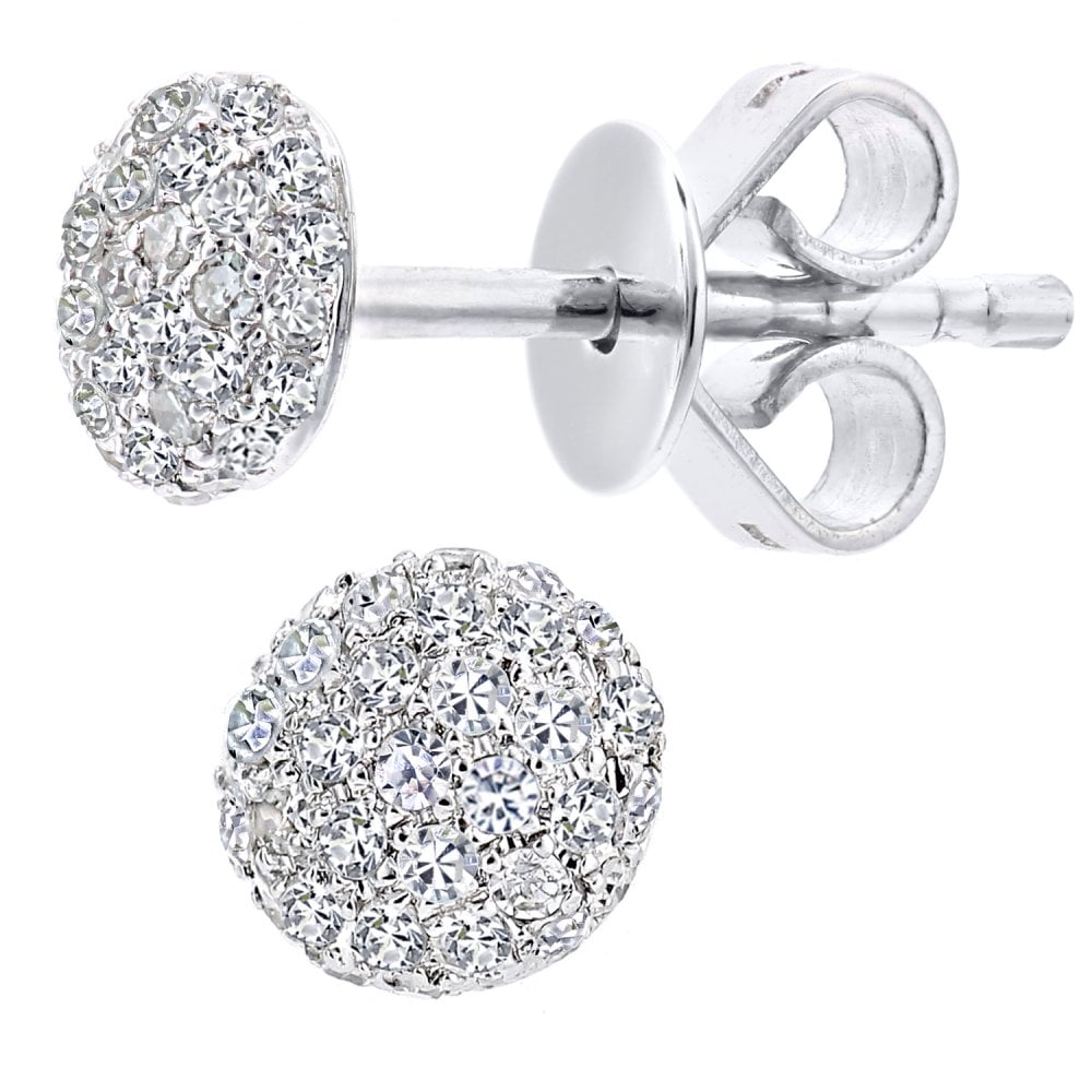 SPARKLD 9ct White Gold 0.20ct Diamond Halo Stud Earrings