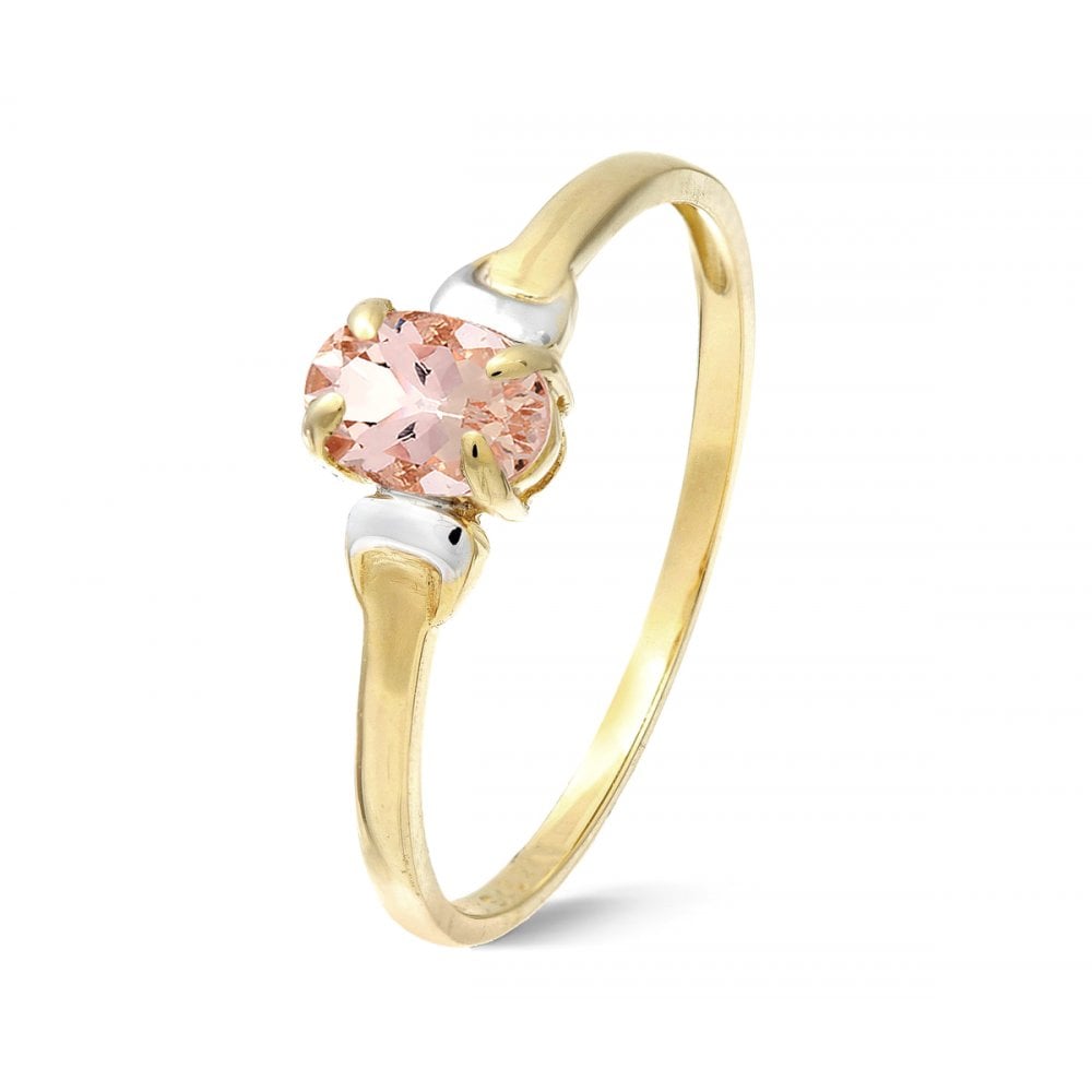 SPARKLD 9ct Yellow and White Gold Morganite Ring