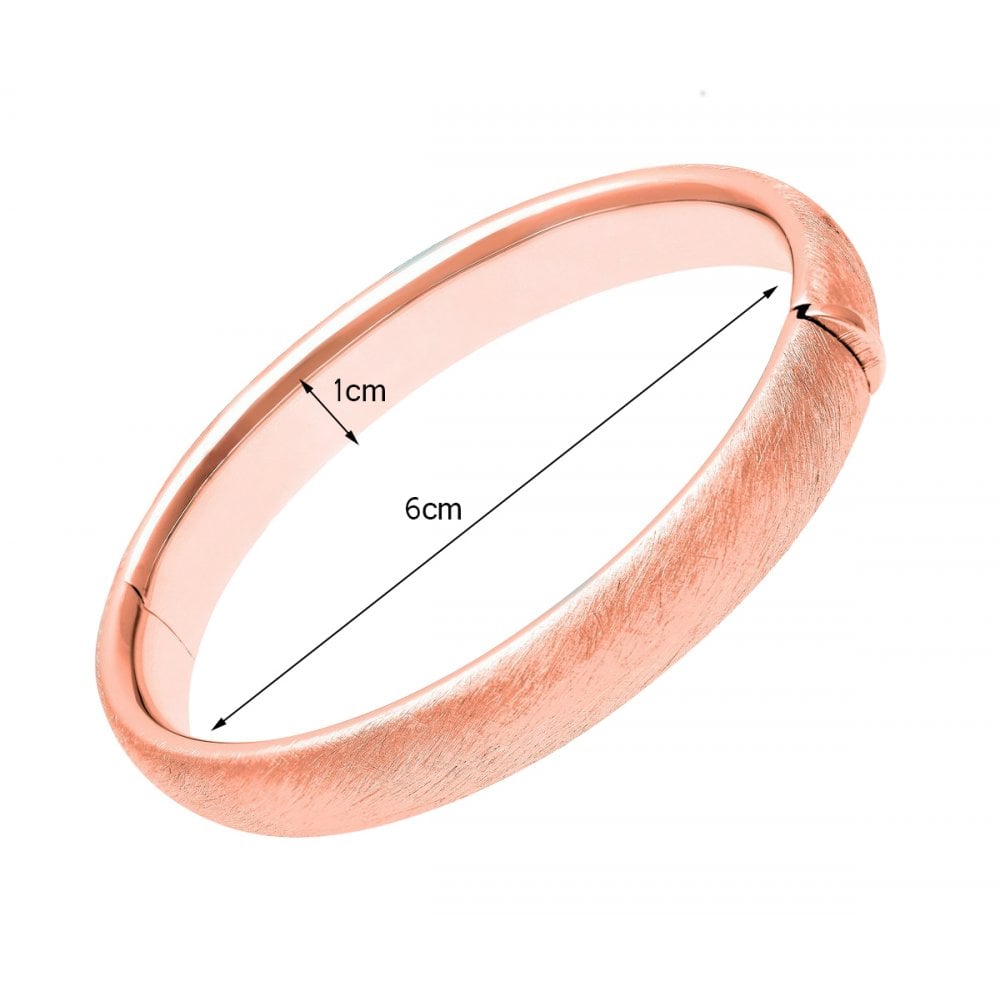SPARKLD Rose Gold Plated Silver Frosted Domed Bangle of Diameter 60 mm