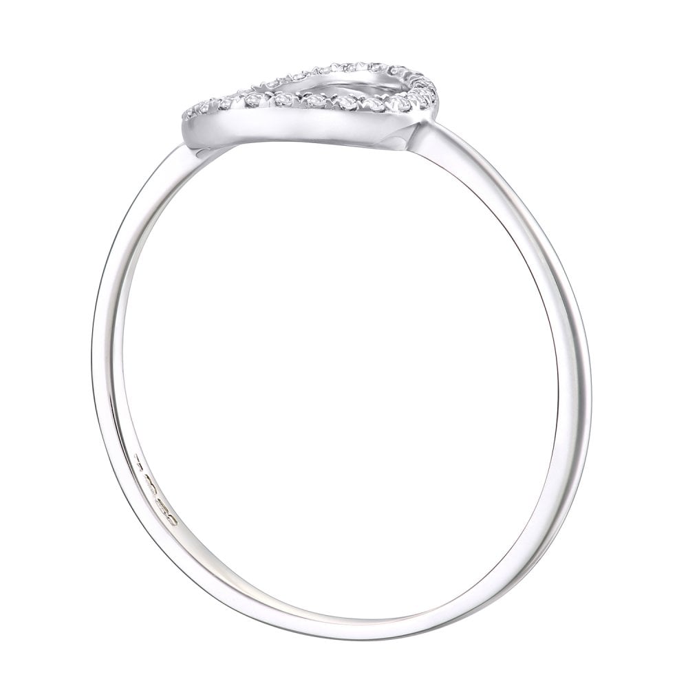 SPARKLD 9ct White Gold 0.07ct Diamond Circle Dress Ring