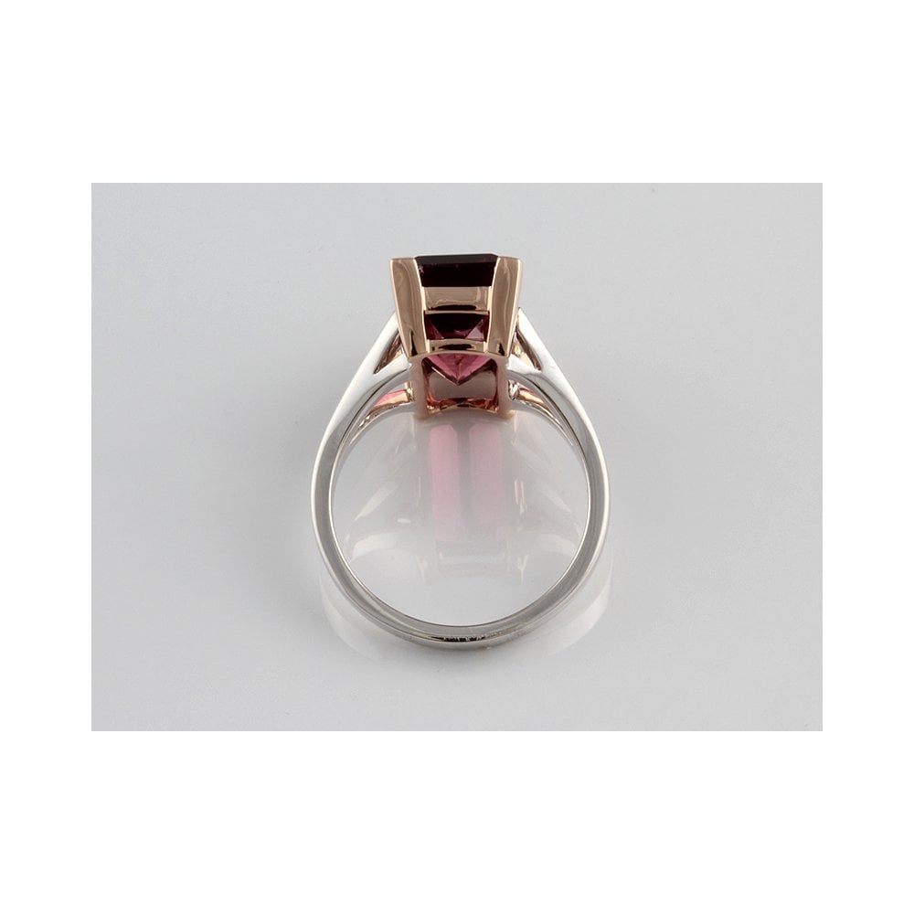 Bespoke 9ct White And Rose Gold Single Stone Tourmaline Ring 6.45ct