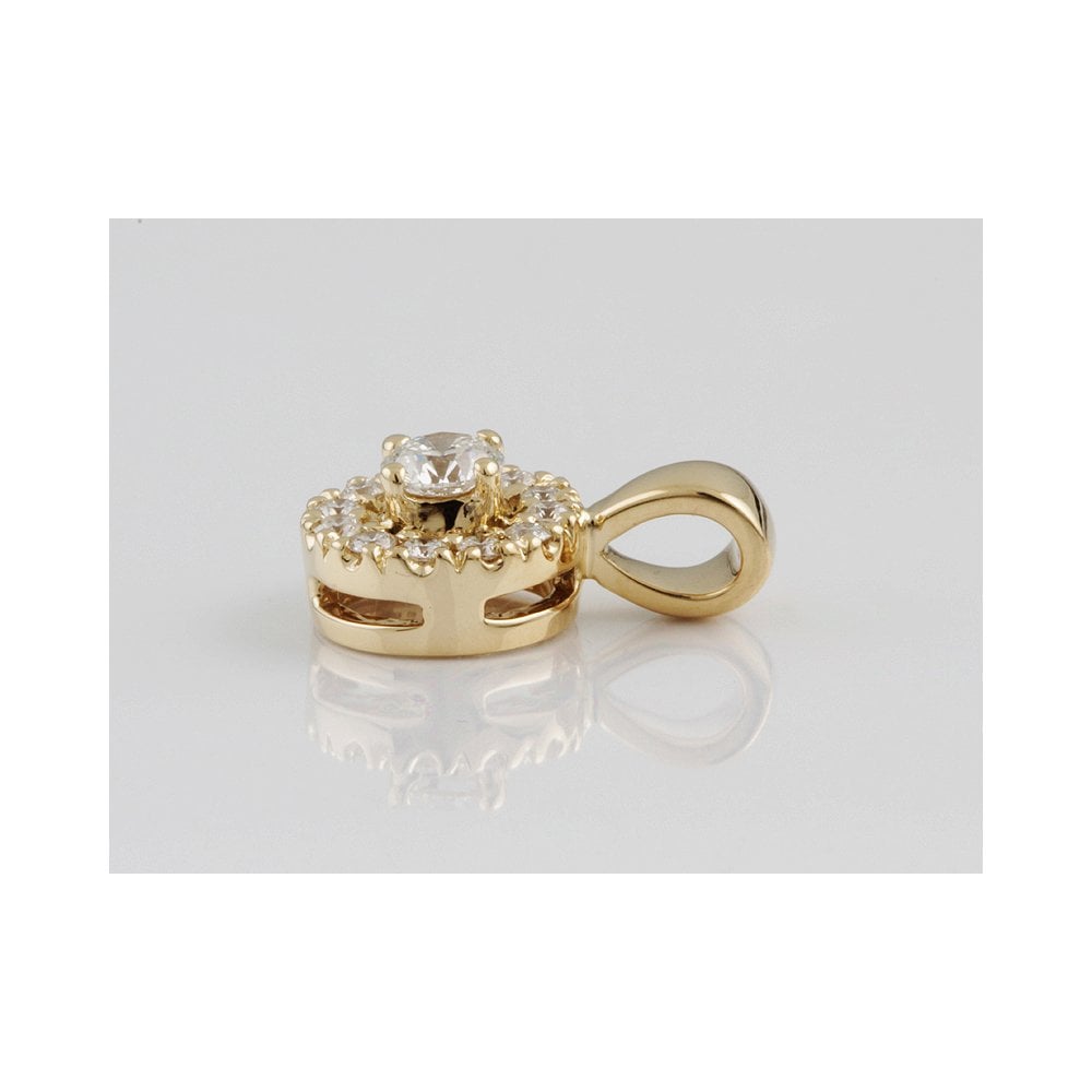 9ct Yellow Gold 0.42ct Round Brilliant Cut Diamonds Cluster Pendant