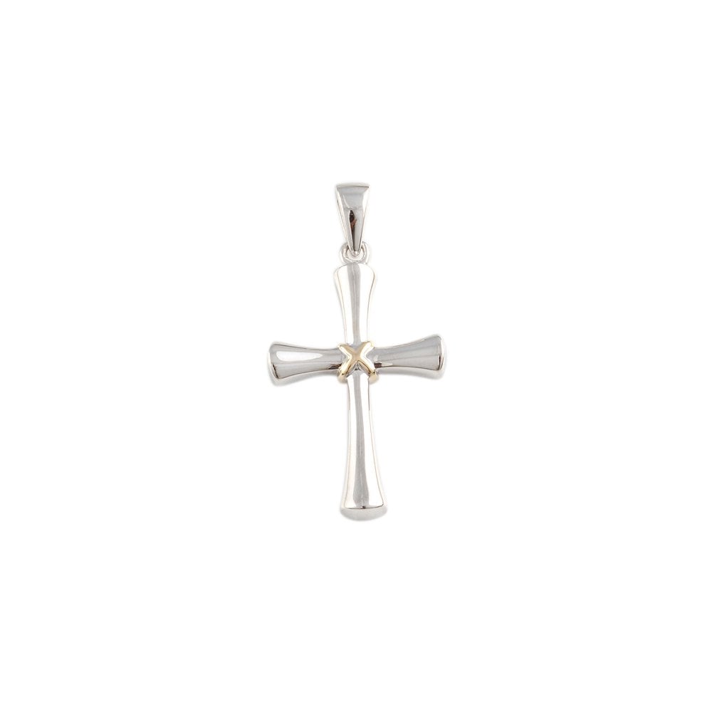 9ct Yellow and White Gold Cross Pendant