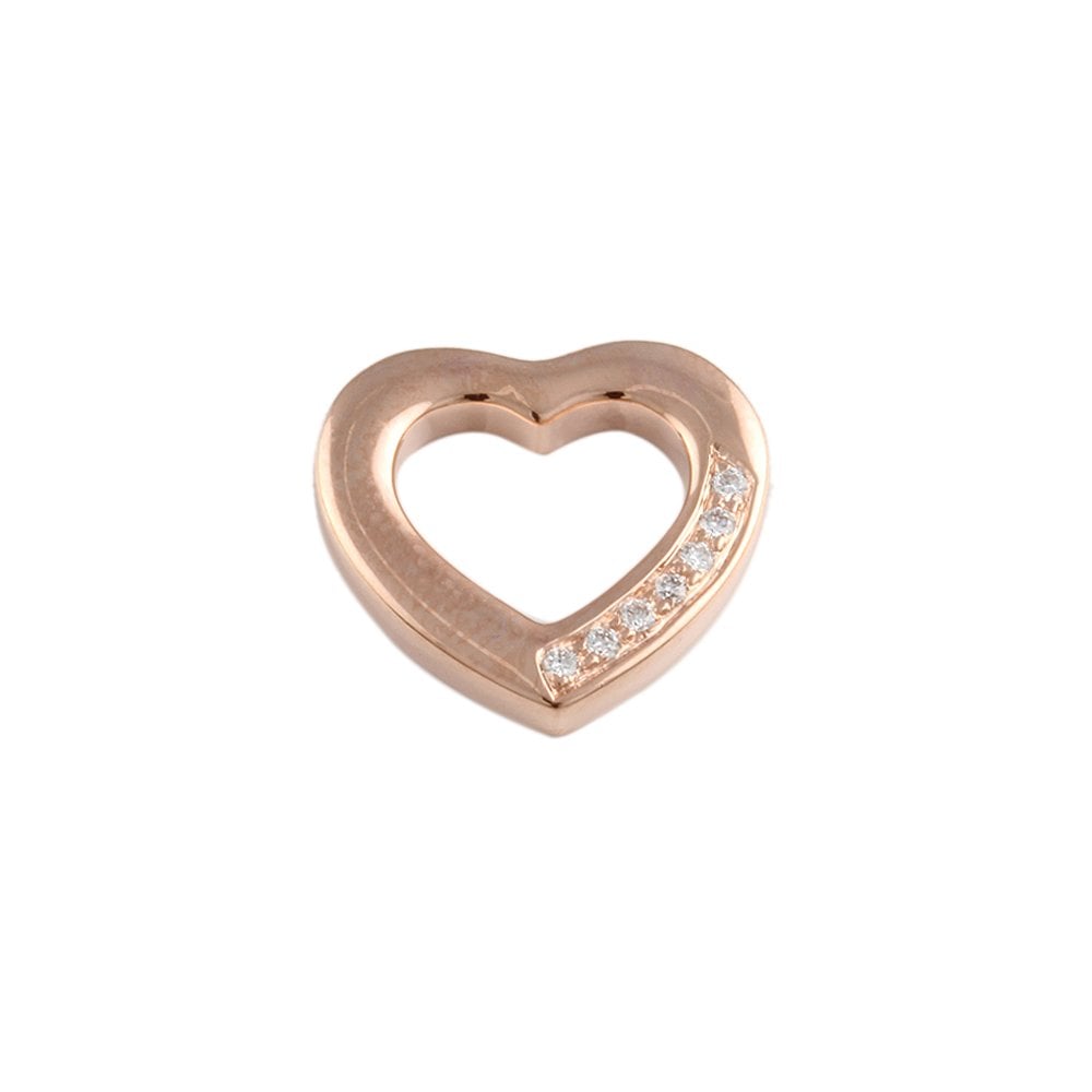 9ct Rose Gold Heart Pendant 0.06ct