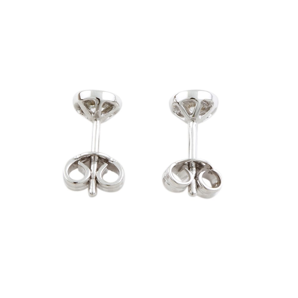 9ct White Gold 0.25ct Round Brilliant Cut Diamond Solitaire Stud Earrings