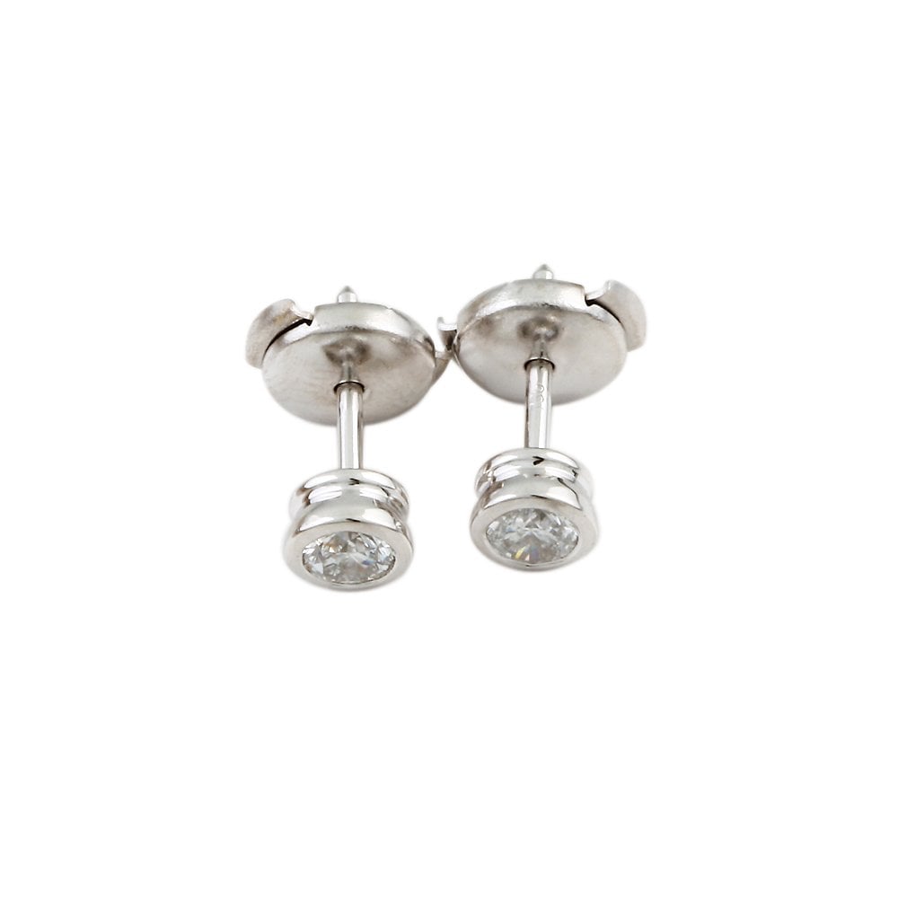 9ct White Gold 0.51ct Round Brilliant Cut Diamond Solitaire Stud Earrings