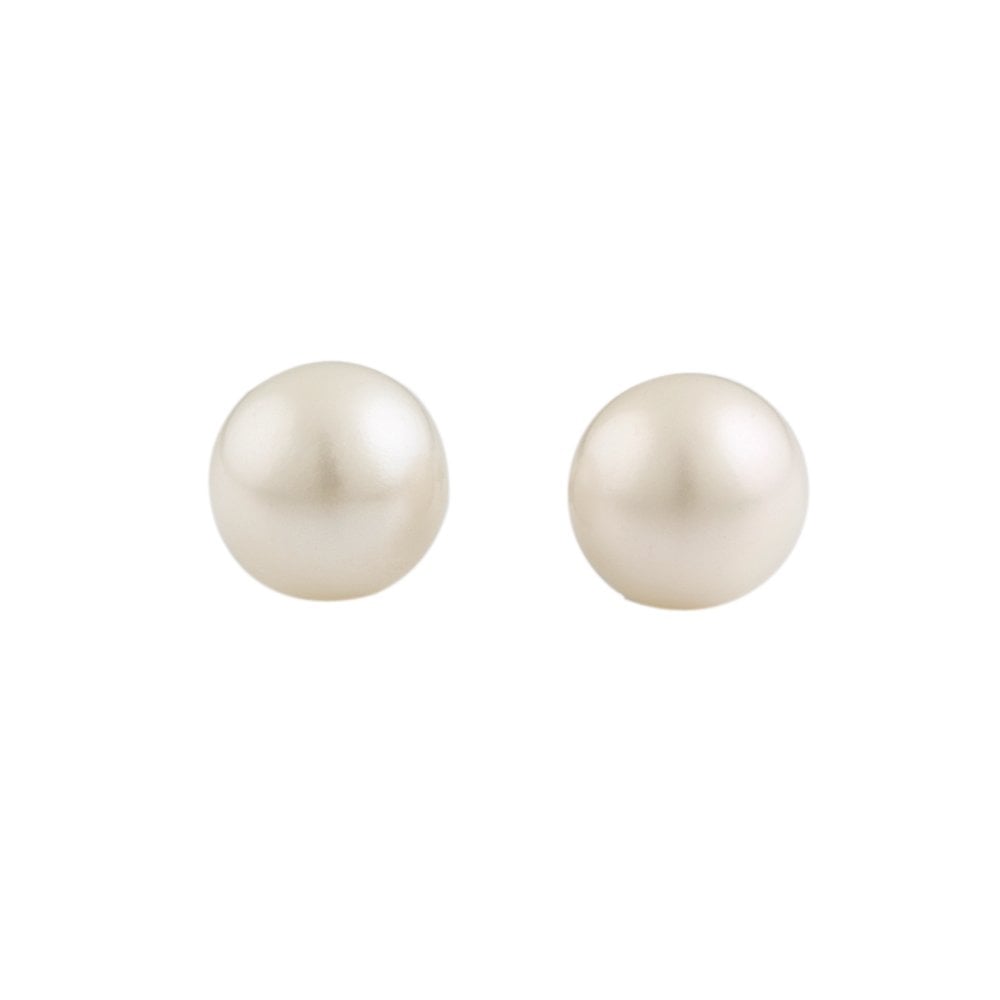White Gold 12mm Freshwather Pearl Stud Earrings