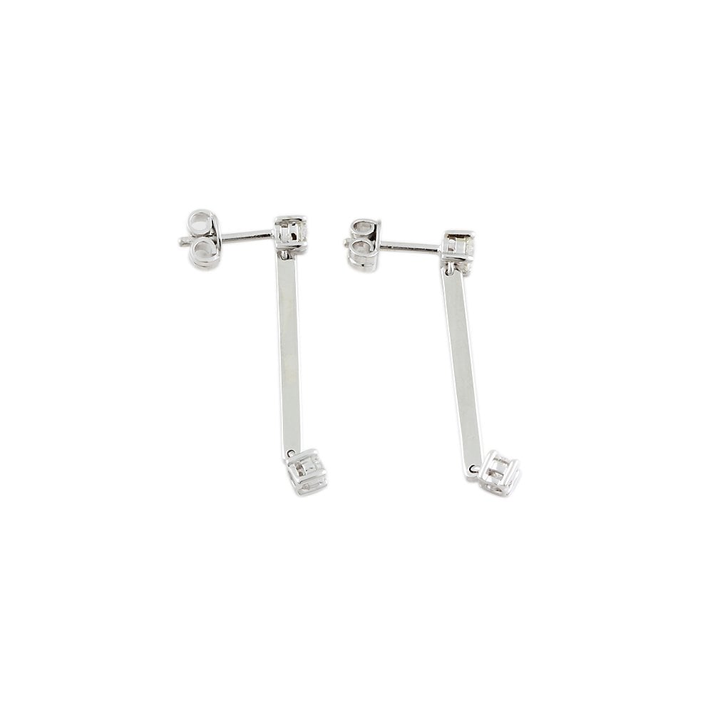 White Gold 0.61ct Round Brilliant Cut Diamond Drop Earrings
