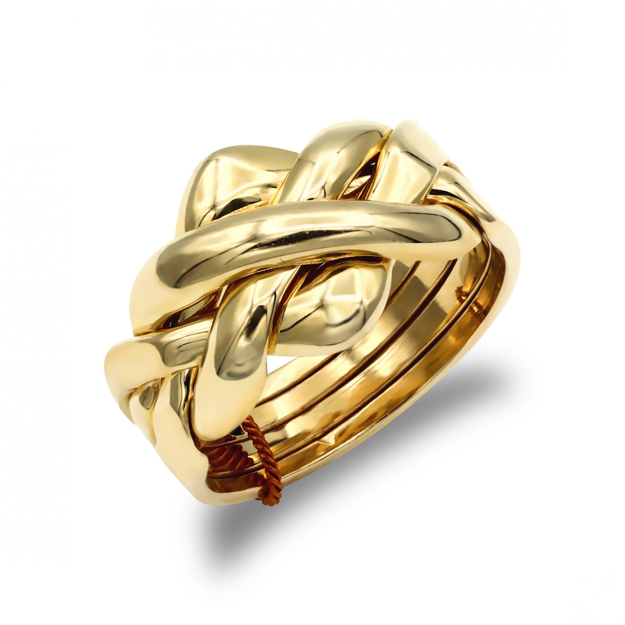 Unisex Solid 9ct Yellow Gold 4 Piece Puzzle Ring