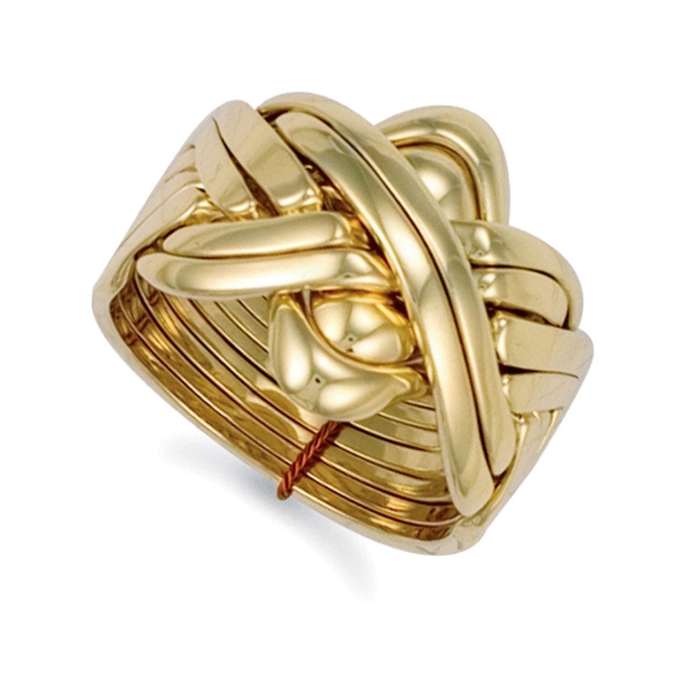 Men's Solid 9ct Yellow Gold 8 Piece Puzzle Ring
