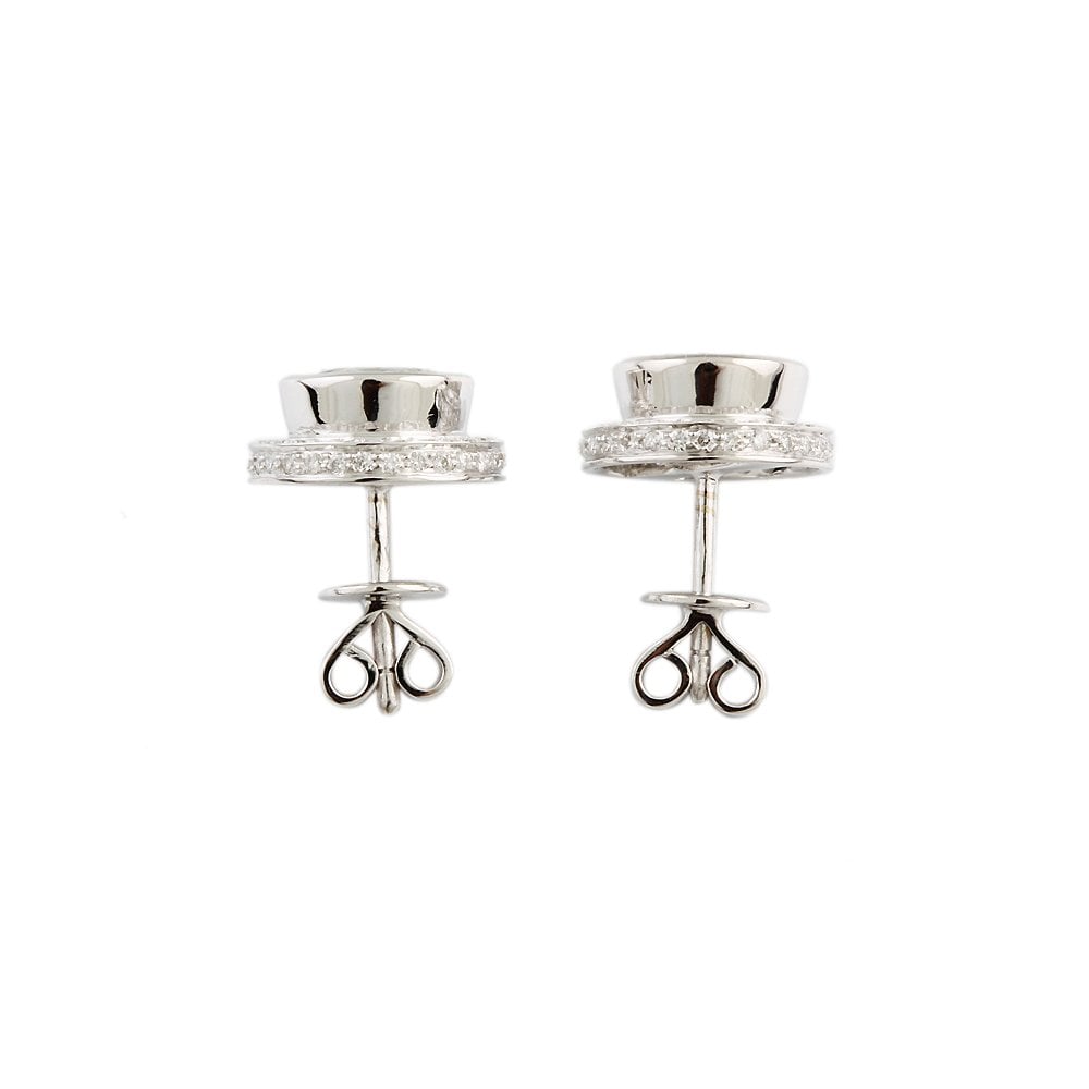 White Gold 0.42ct Round Brilliant Cut Diamond and 3.13ct Round Aquamarine Cluster Earrings