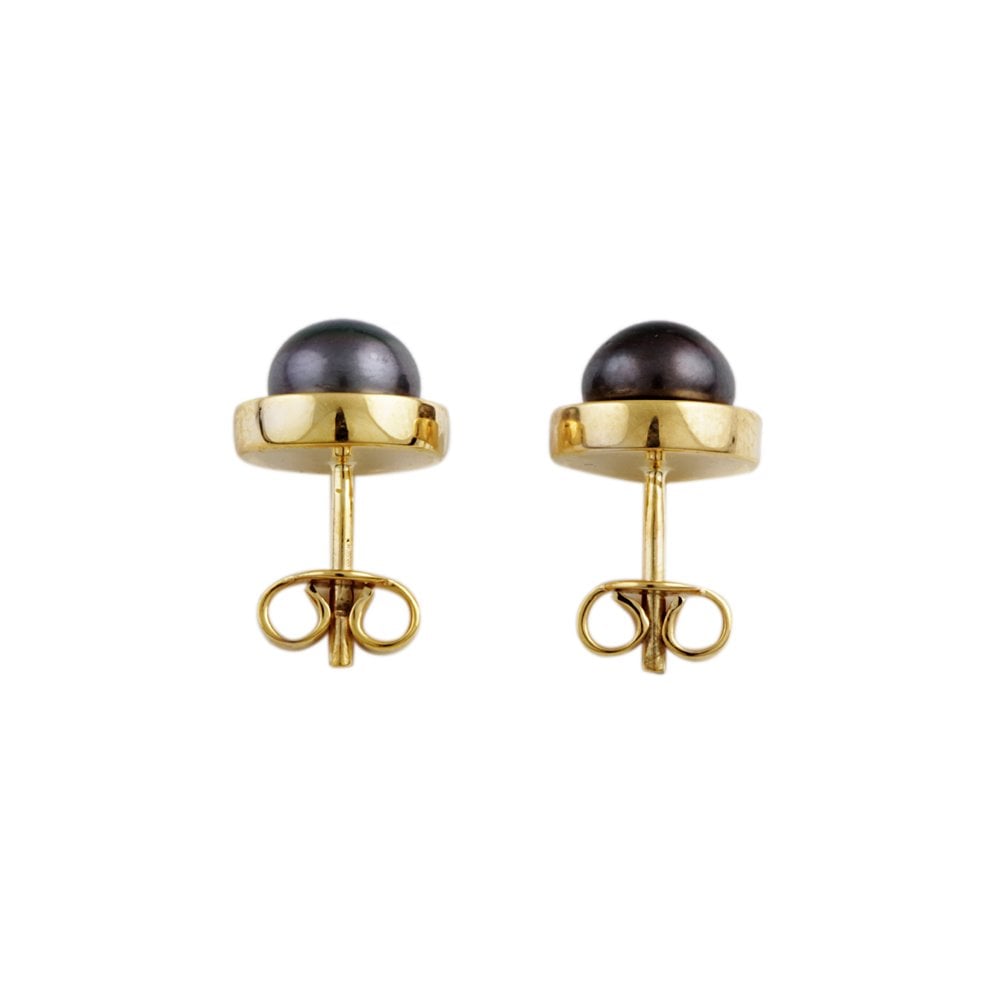 Yellow Gold 10mm Pearl Stud Earrings