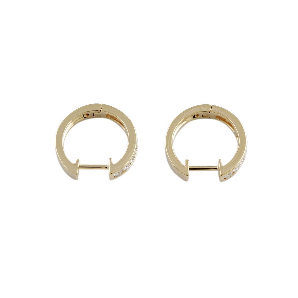 Yellow Gold 0.75ct Round Brilliant Cut Hoop Earrings