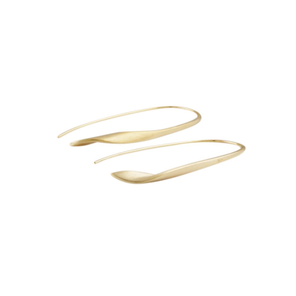 Yellow Gold Twist Drop Earrings
