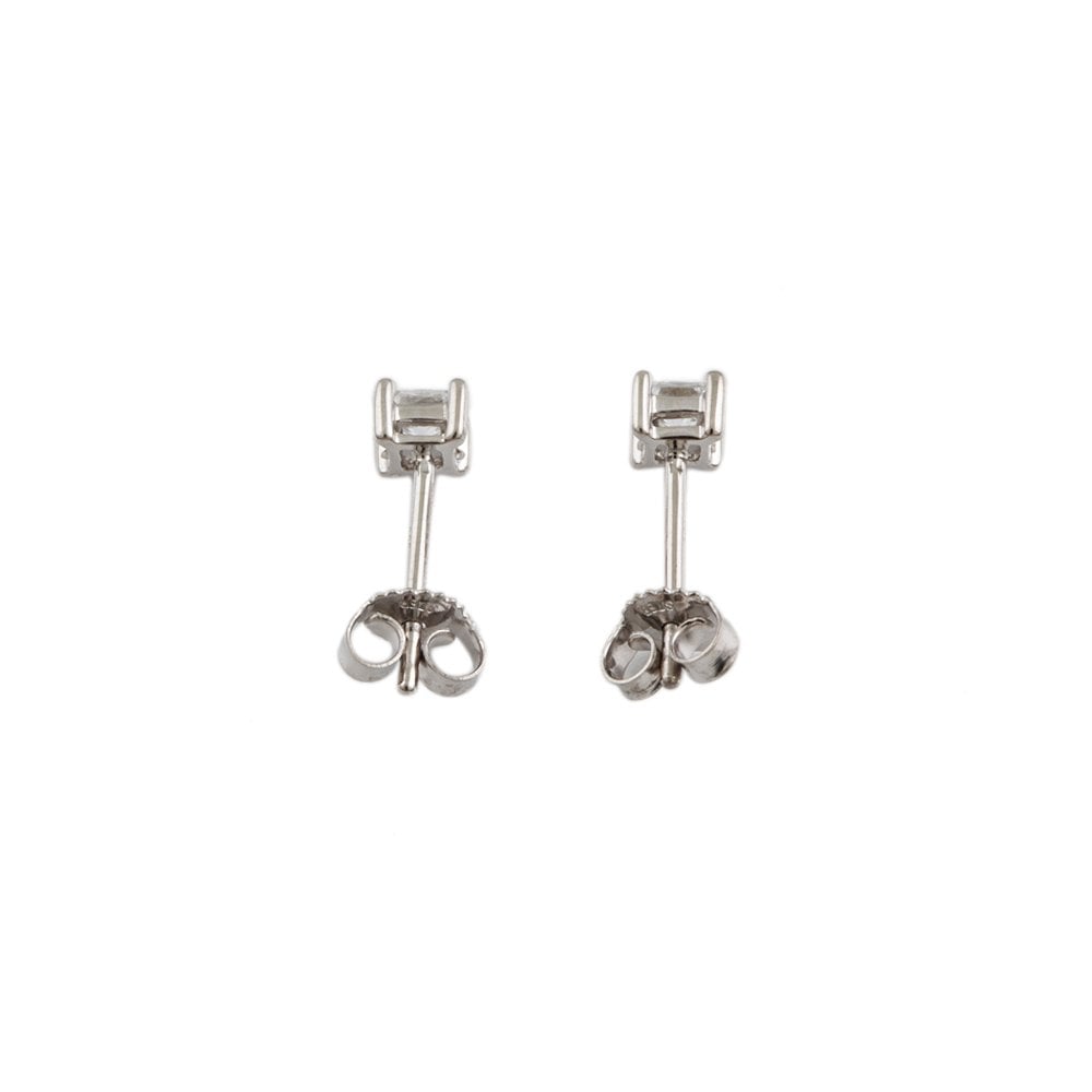 White Gold 0.50ct Princess Cut Diamond Solitaire Stud Earrings