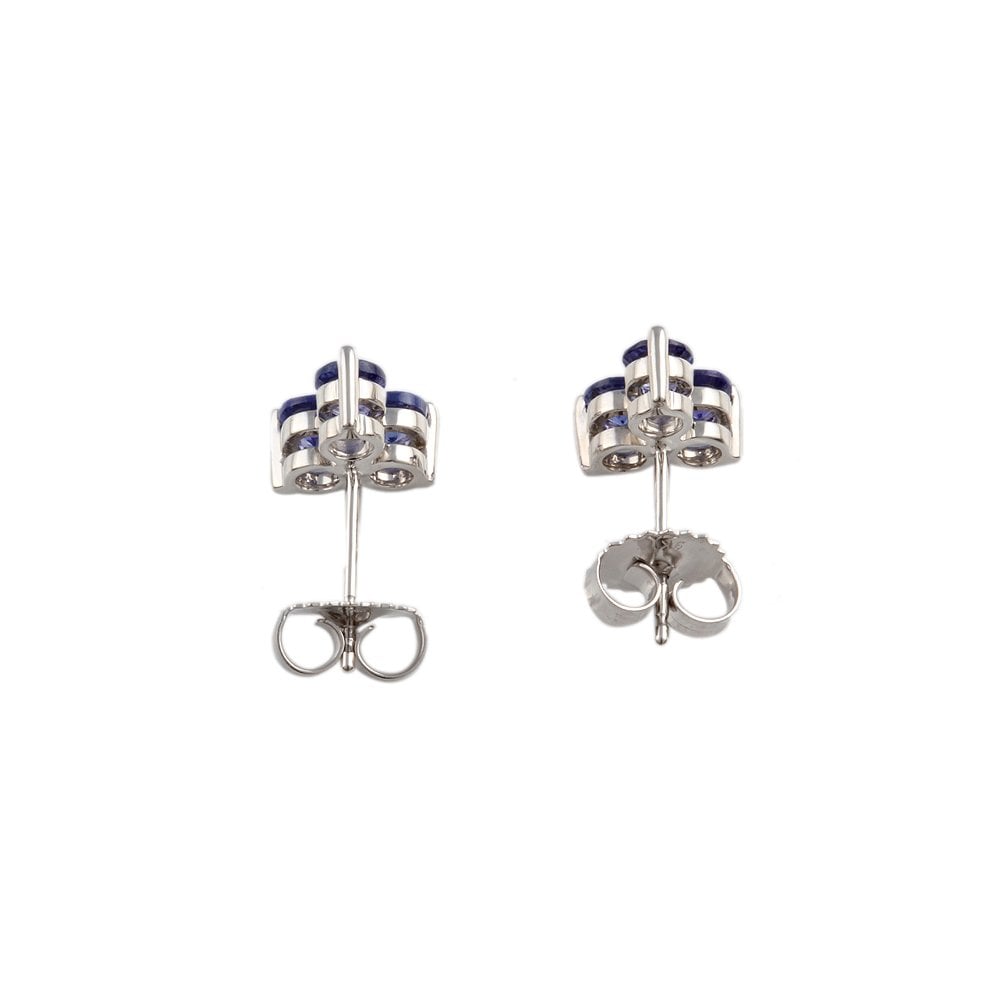 White Gold 1.12ct Round Brilliant Cut Tanzanite Stud Earrings