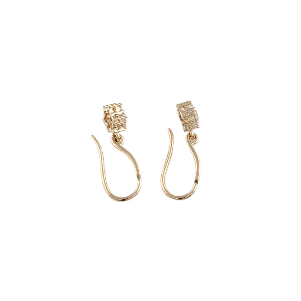 Yellow Gold 0.47ct Round Brilliant Cut Diamond Cluster Style Drop Earrings