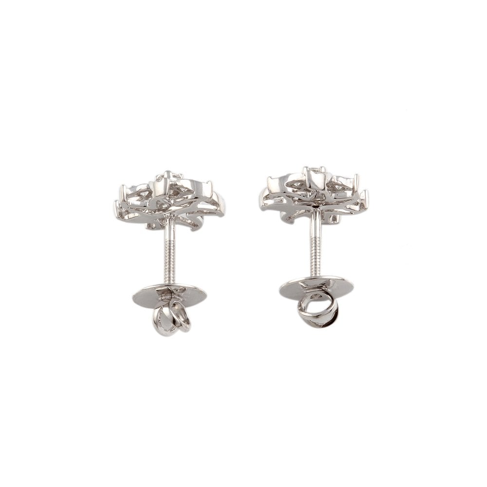 White Gold 0.66ct Round Brilliant Cut Diamond Daisy Cluster Earrings