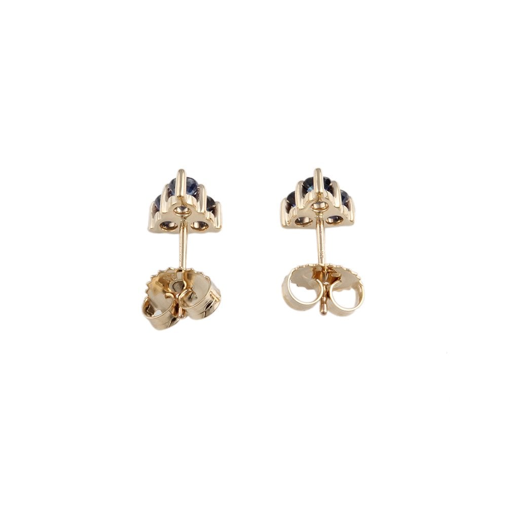 Yellow gold 0.70ct Round Brilliant Cut Sapphire Stud Earrings