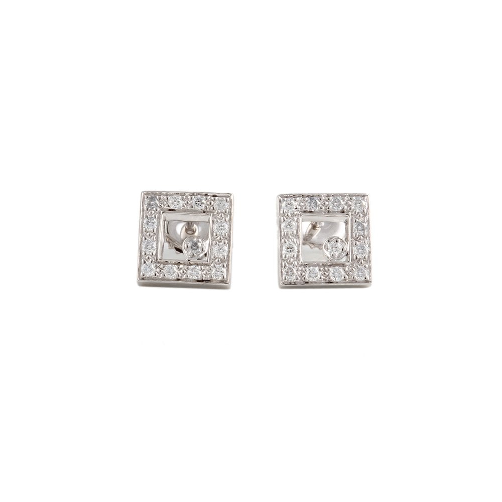 White gold 0.37ct Round Brilliant Cut Diamond Stud Earrings