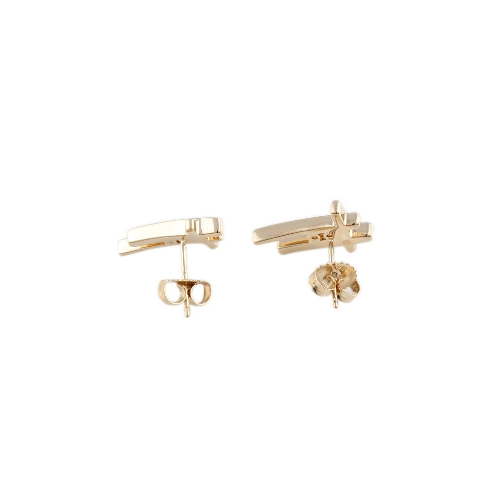 Yellow gold 0.17ct Round Brilliant Cut Diamond Stud Earrings