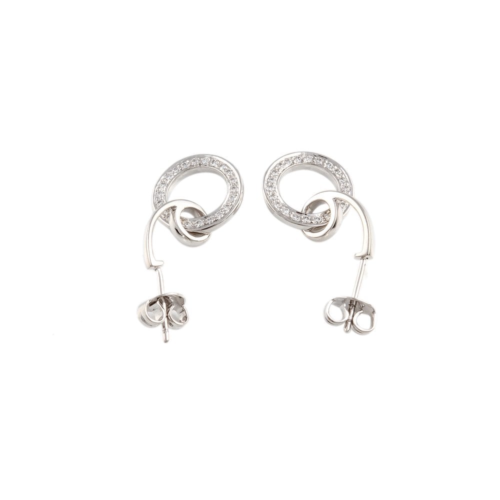 White gold 0.31ct Round Brilliant Cut Diamond Drop Earrings