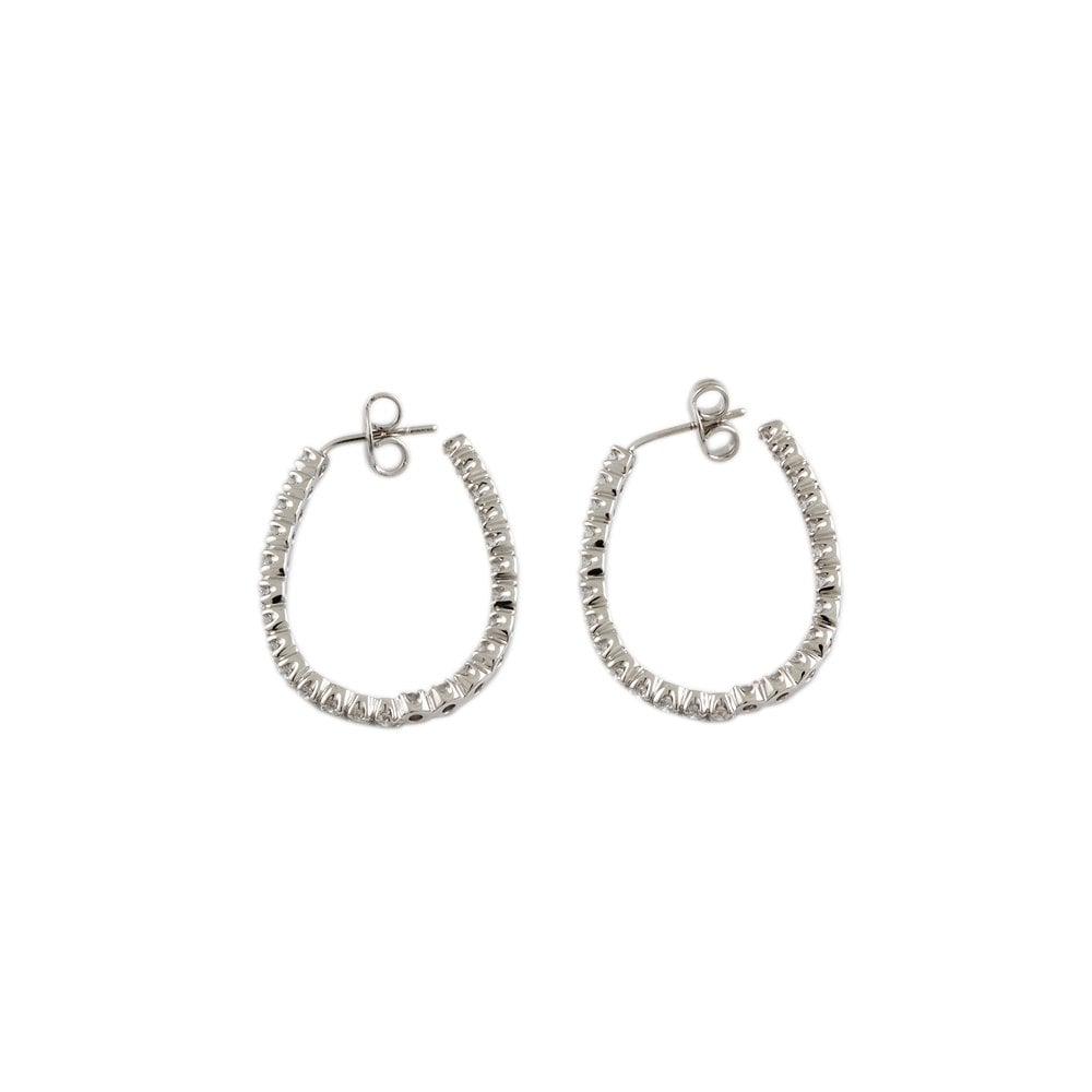White Gold 1.03ct Round Brilliant Cut Diamond Hoop Earrings
