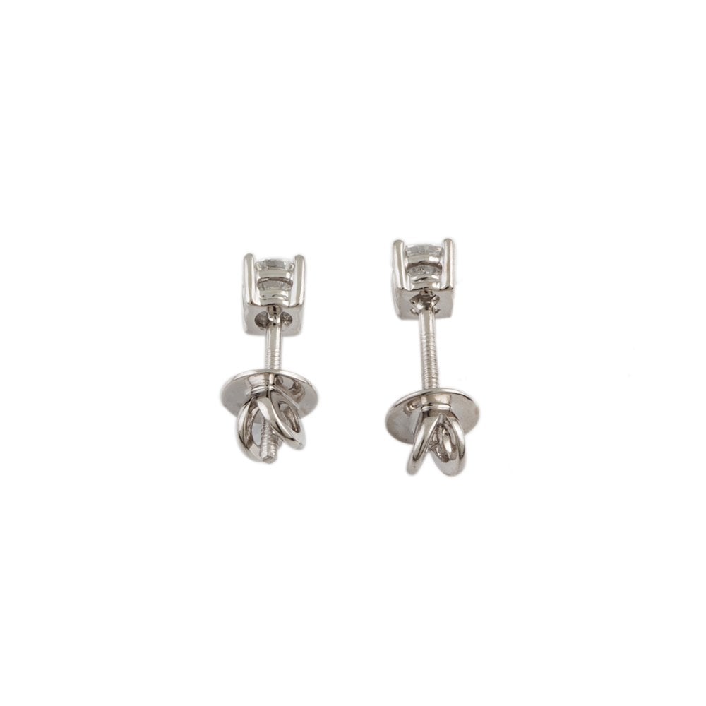 White Gold 0.55ct Round Brilliant Cut Diamond Solitaire Earrings
