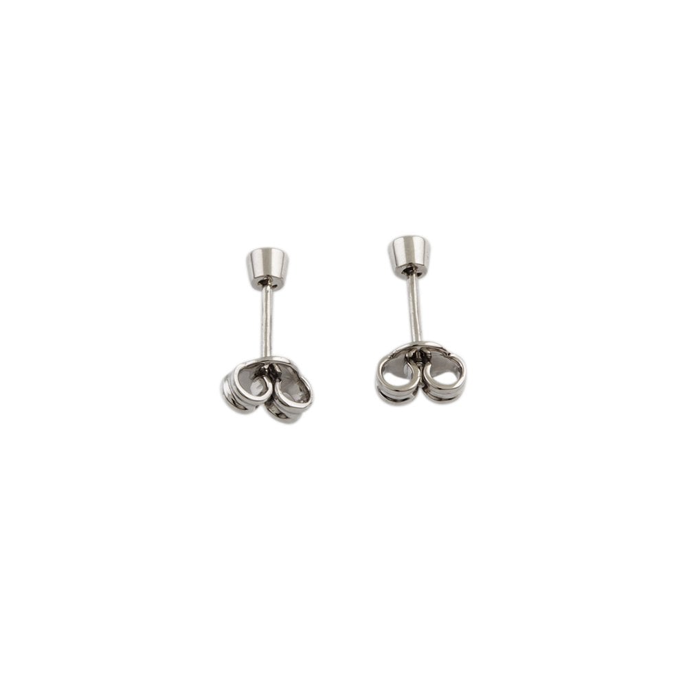 White Gold Round Brilliant Cut Diamond Solitaire Earrings Total diamond weight 0.10ct