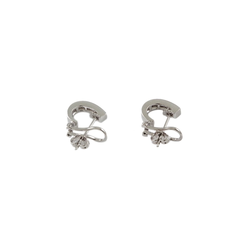 White Gold 0.54ct Baguette Diamond Hoop Earrings