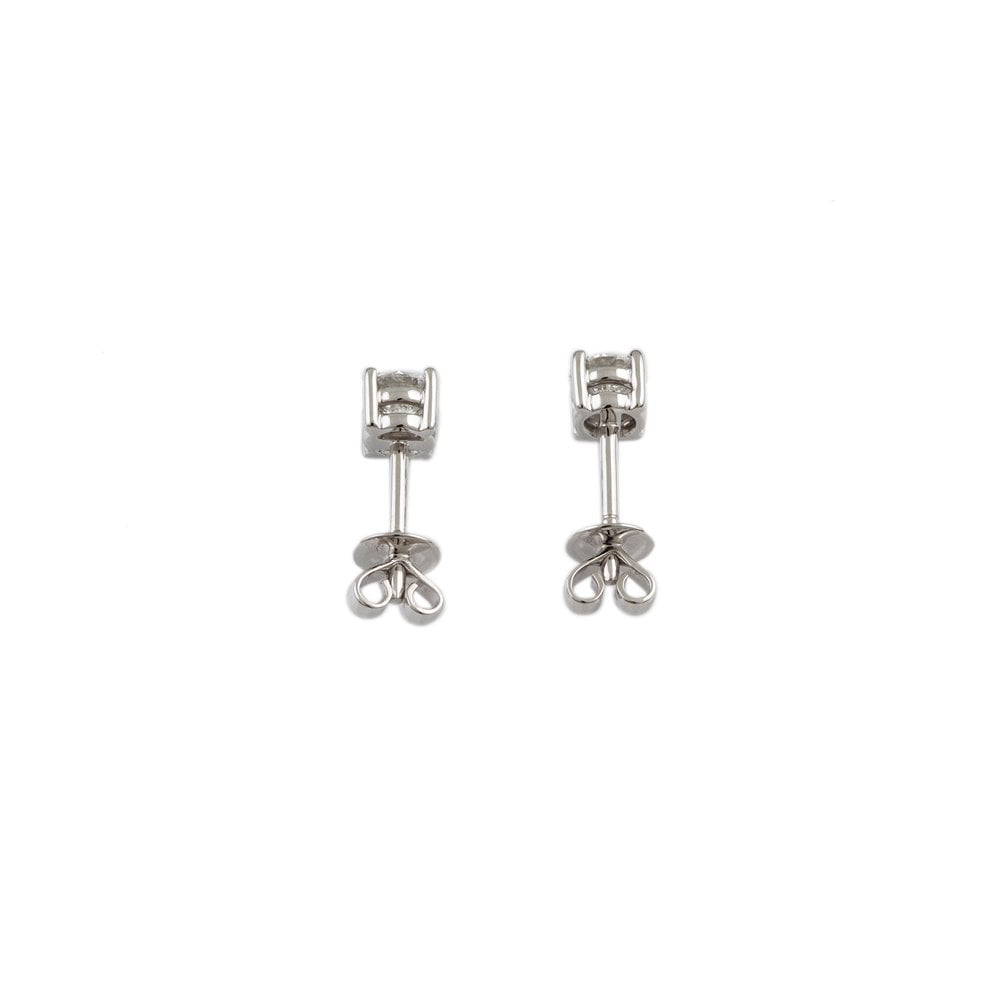 White Gold 0.80ct Round Brilliant Cut Diamond Solitaire Earrings