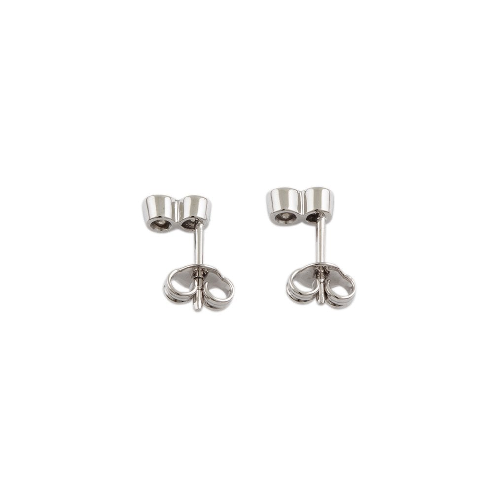 White Gold 0.30ct Round Brilliant Cut Diamond Two Stone Stud Earrings
