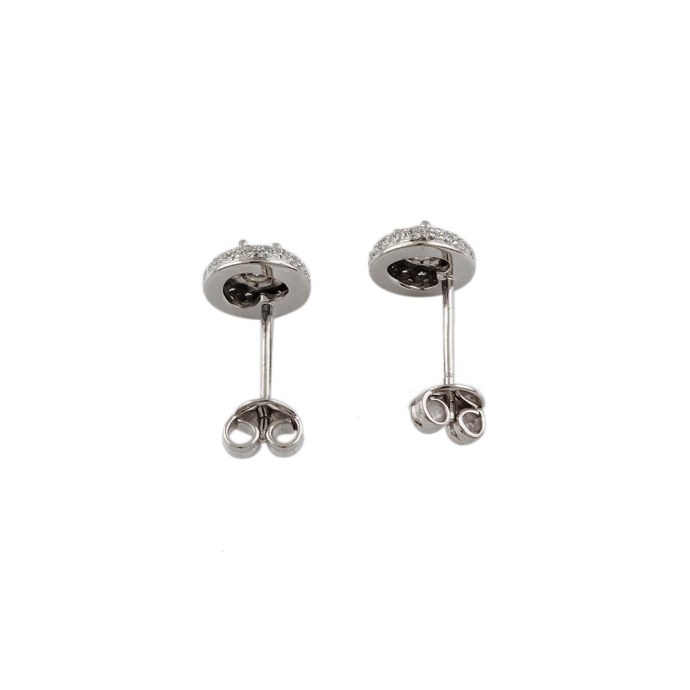 White Gold 0.66ct Round Brilliant Cut Diamond Cluster Earrings