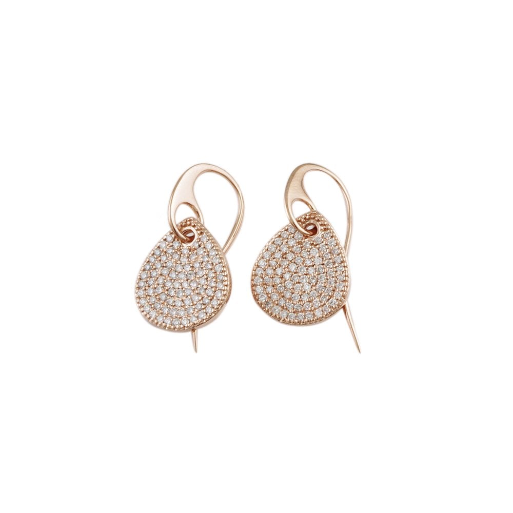 Rose Gold 0.76ct Round Brilliant Cut Diamond Drop Earrings