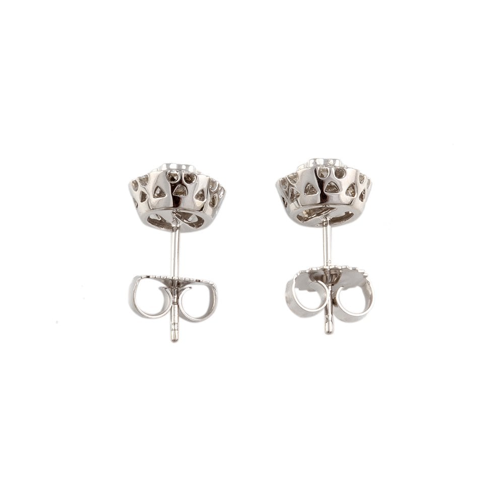 White Gold 0.31ct Round Brilliant Cut Diamond Cluster Earrings