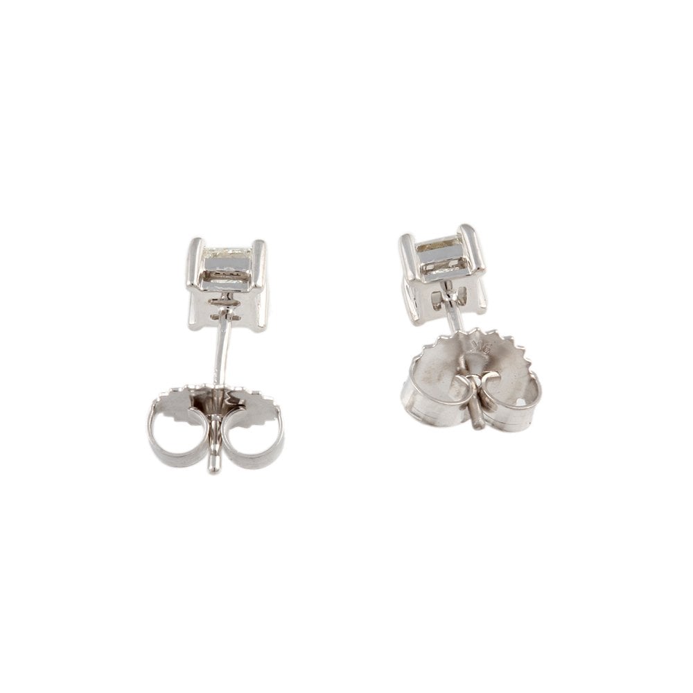 White Gold 0.48ct Princess Cut Diamond Solitaire Earrings