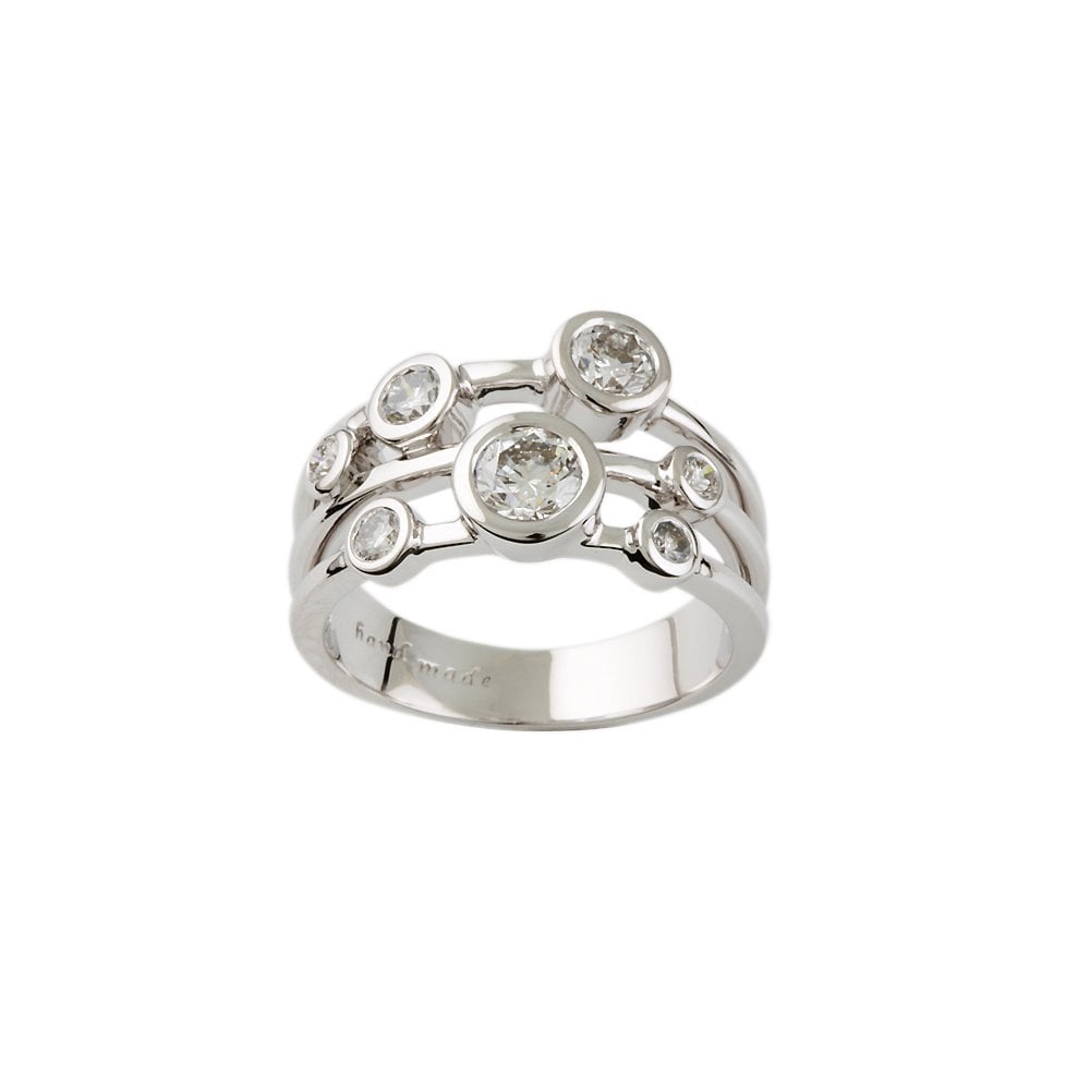 White gold Seven Stone Round Cut Diamond Bubble Ring 1.50ct
