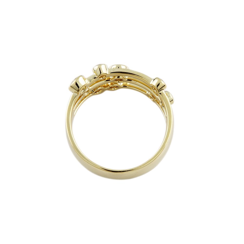 Yellow Gold Nine Stone 0.58ct Round Brilliant Cut Diamond Bubble Ring