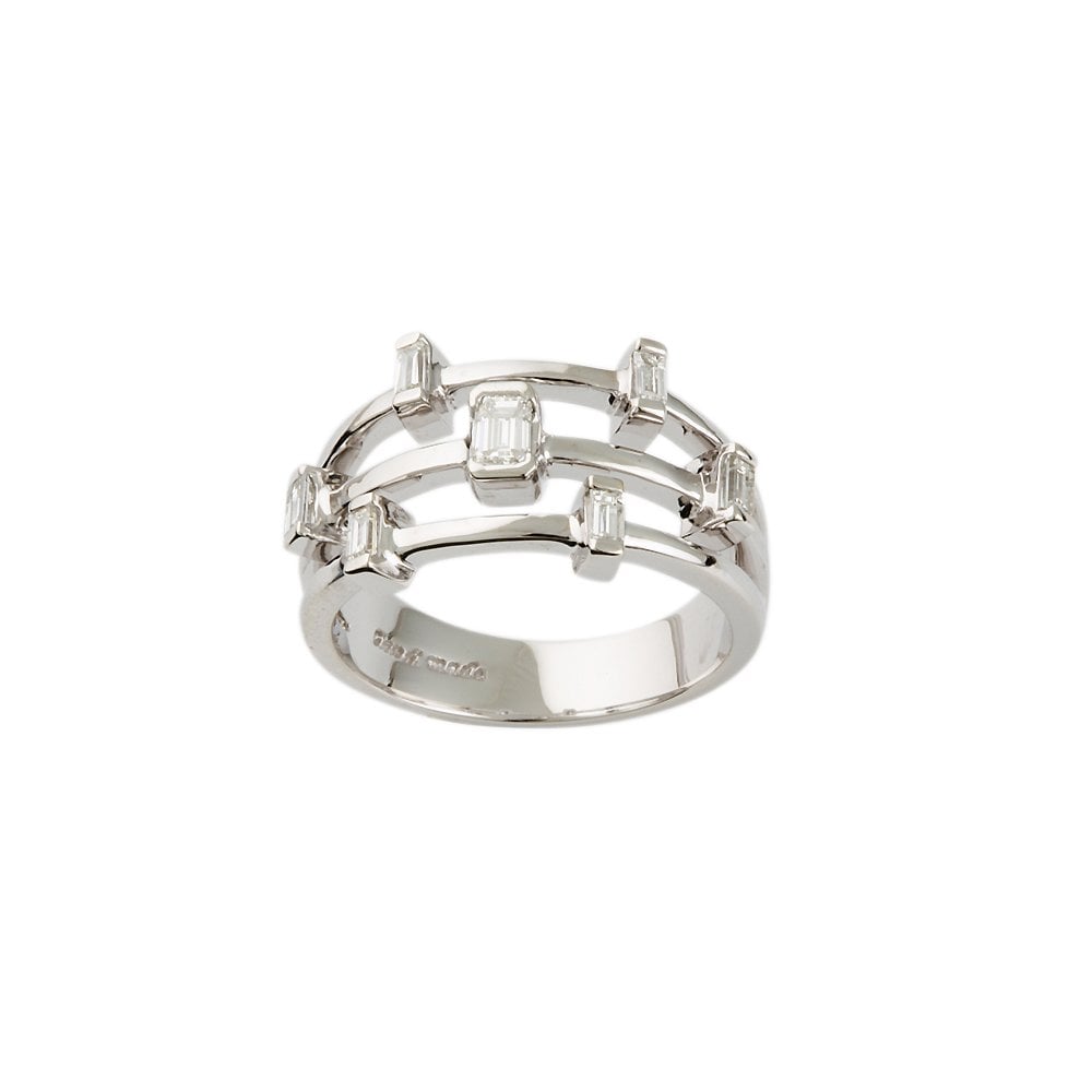 White Gold Seven Stone Diamond Bubble Ring 0.42ct