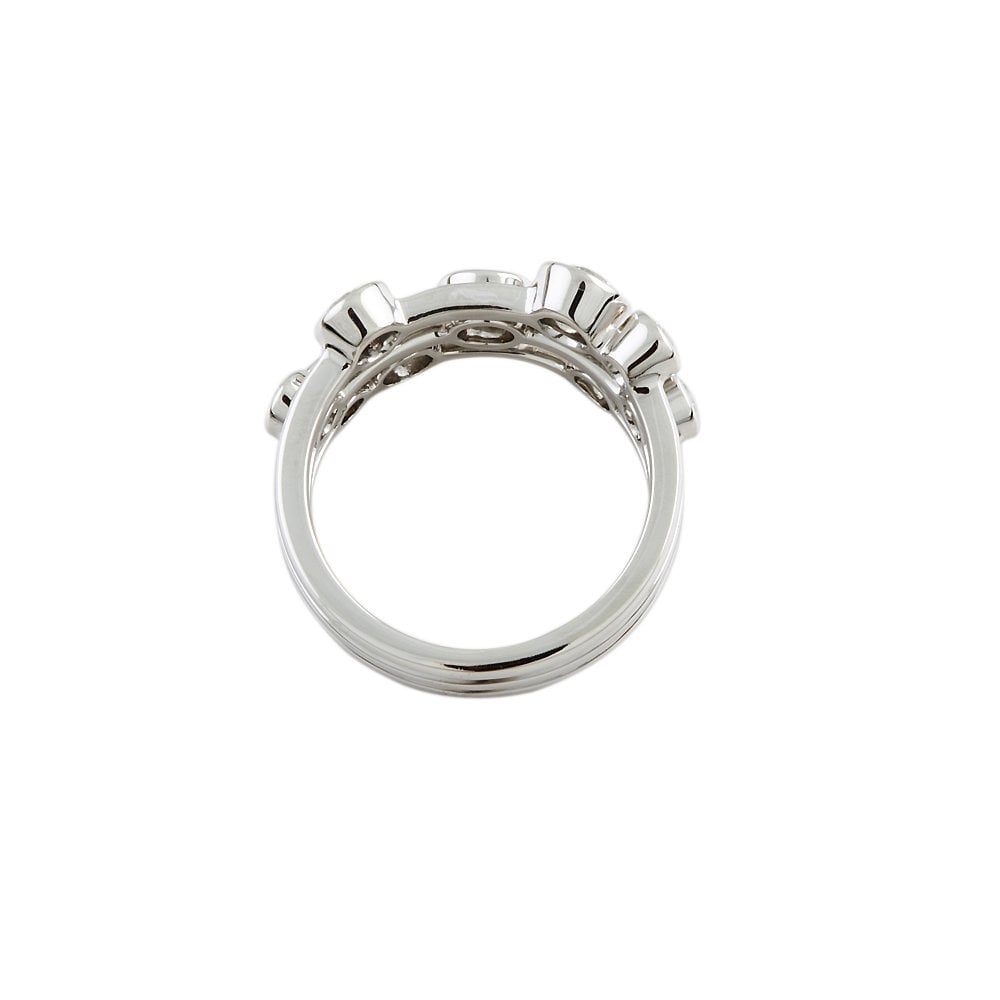 White Gold Nine Stone 1.32ct Round Brilliant Cut Diamond Bubble Ring