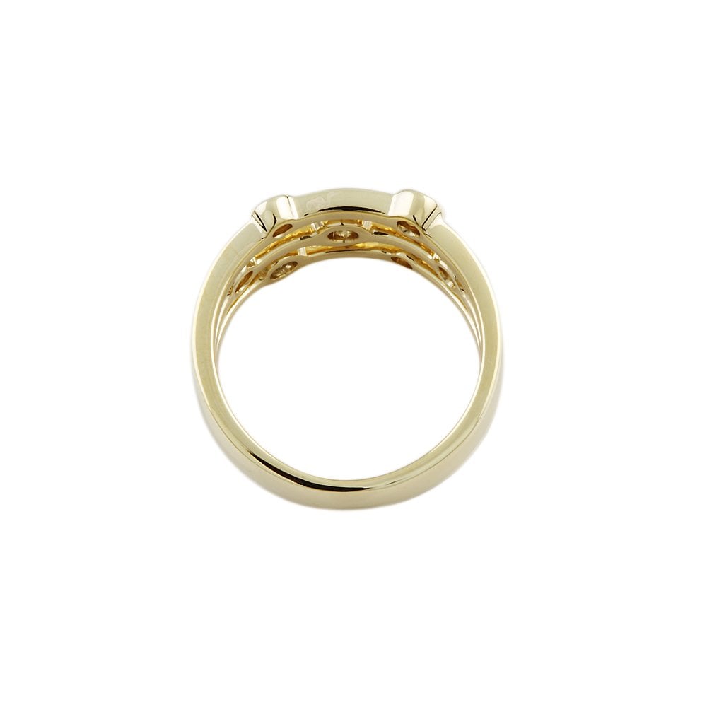 Yellow Gold Seven Stone 0.68ct Round Brilliant Cut Diamond Bubble Ring