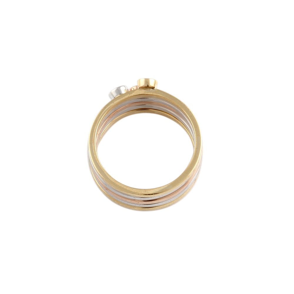 Tri Colour Gold Five Stone 0.49ct Round Brilliant Diamond Set Bubble Ring