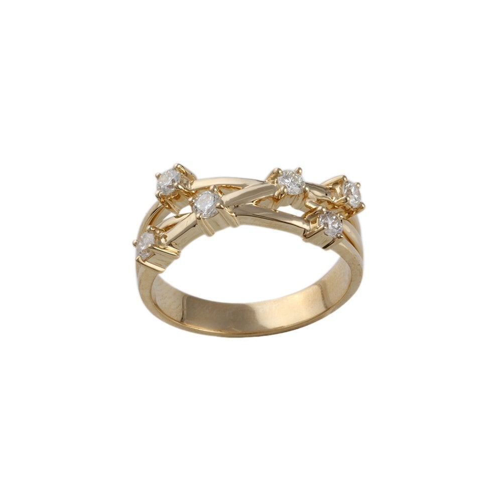 Yellow Gold Six Stone 0.45ct Round Brilliant Diamond Set Bubble Ring