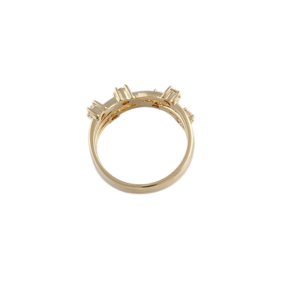 Yellow Gold Six Stone 0.45ct Round Brilliant Diamond Set Bubble Ring